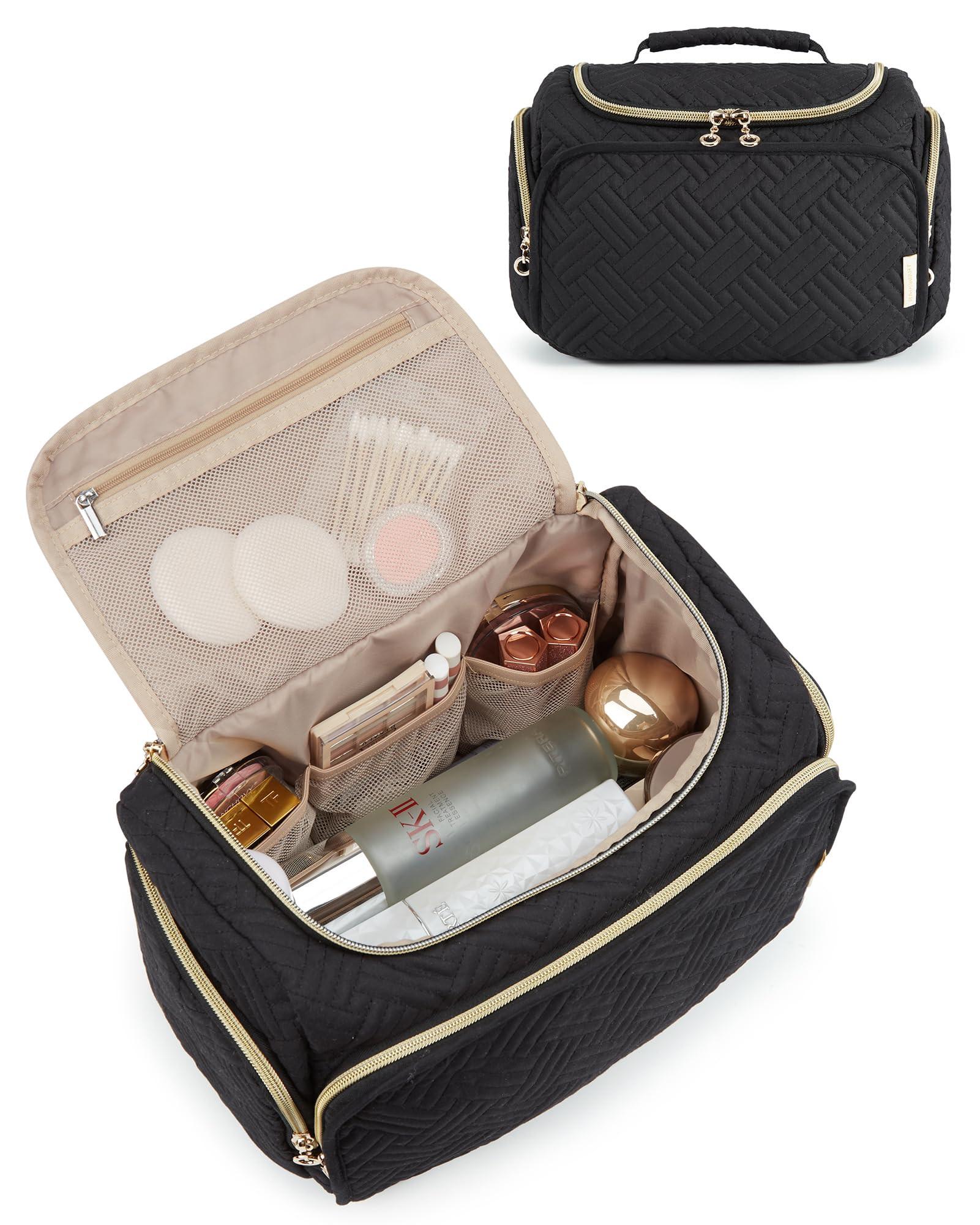 Only-bags.store Trousse de toilette de voyage, grand sac de voyage ouvert pour articles de toilette, maquillage, sac cosmétique avec poignée Trousse de toilette de voyage, grand sac de voyage ouvert pour articles de toilette, maquillage, sac cosmétique avec poignée 