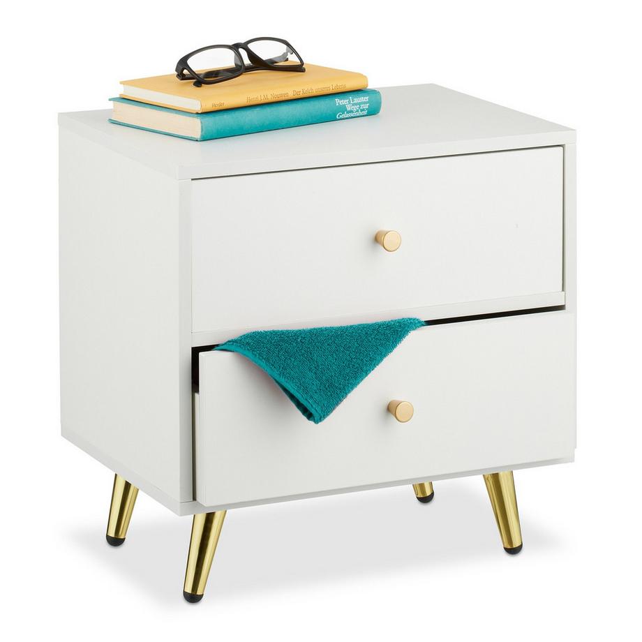 Table de chevet, 2 tiroirs