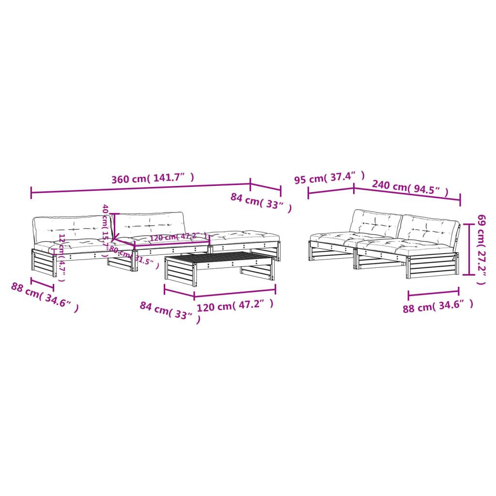 VidaXL set divani da giardino Legno  