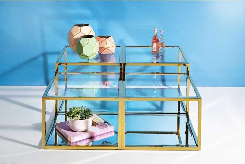 KARE Design Table basse Orion Gold lot de 4  