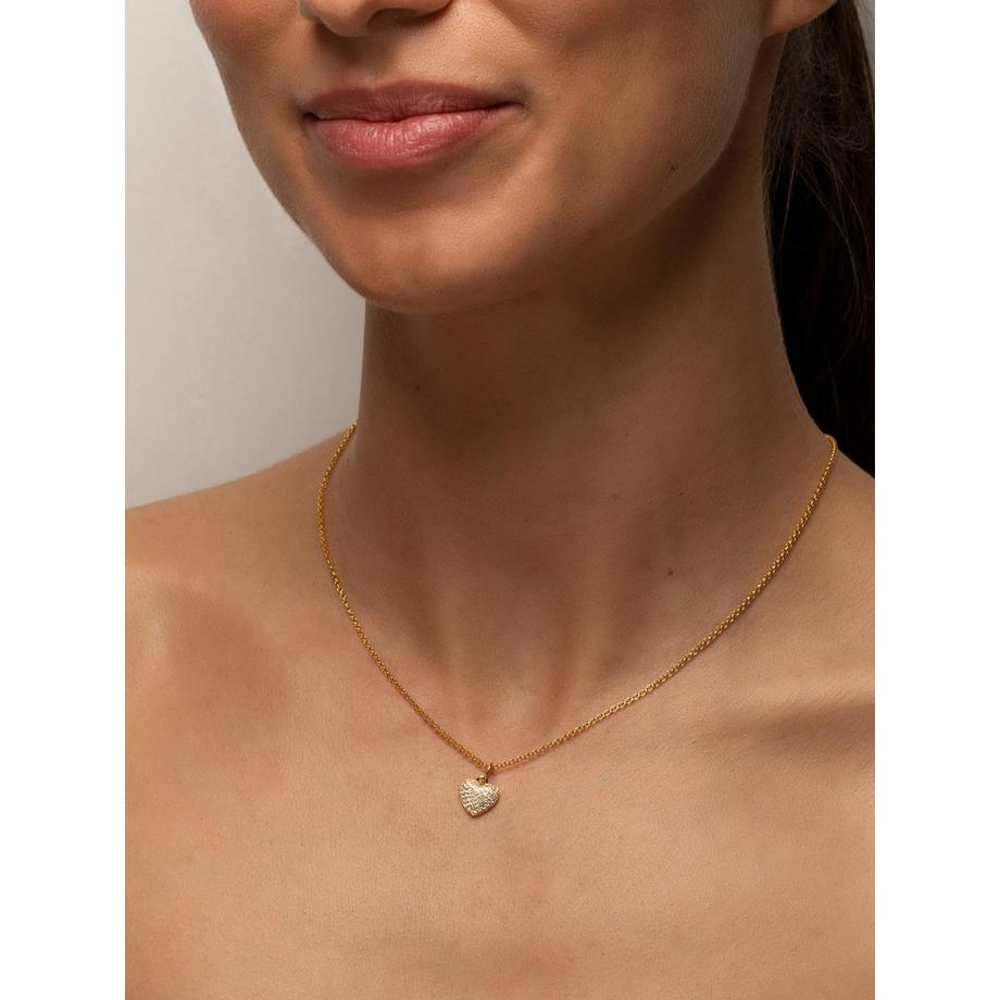 PHANTASYA  Collier avec coeur en zirconium 1447 Plaqué or 
