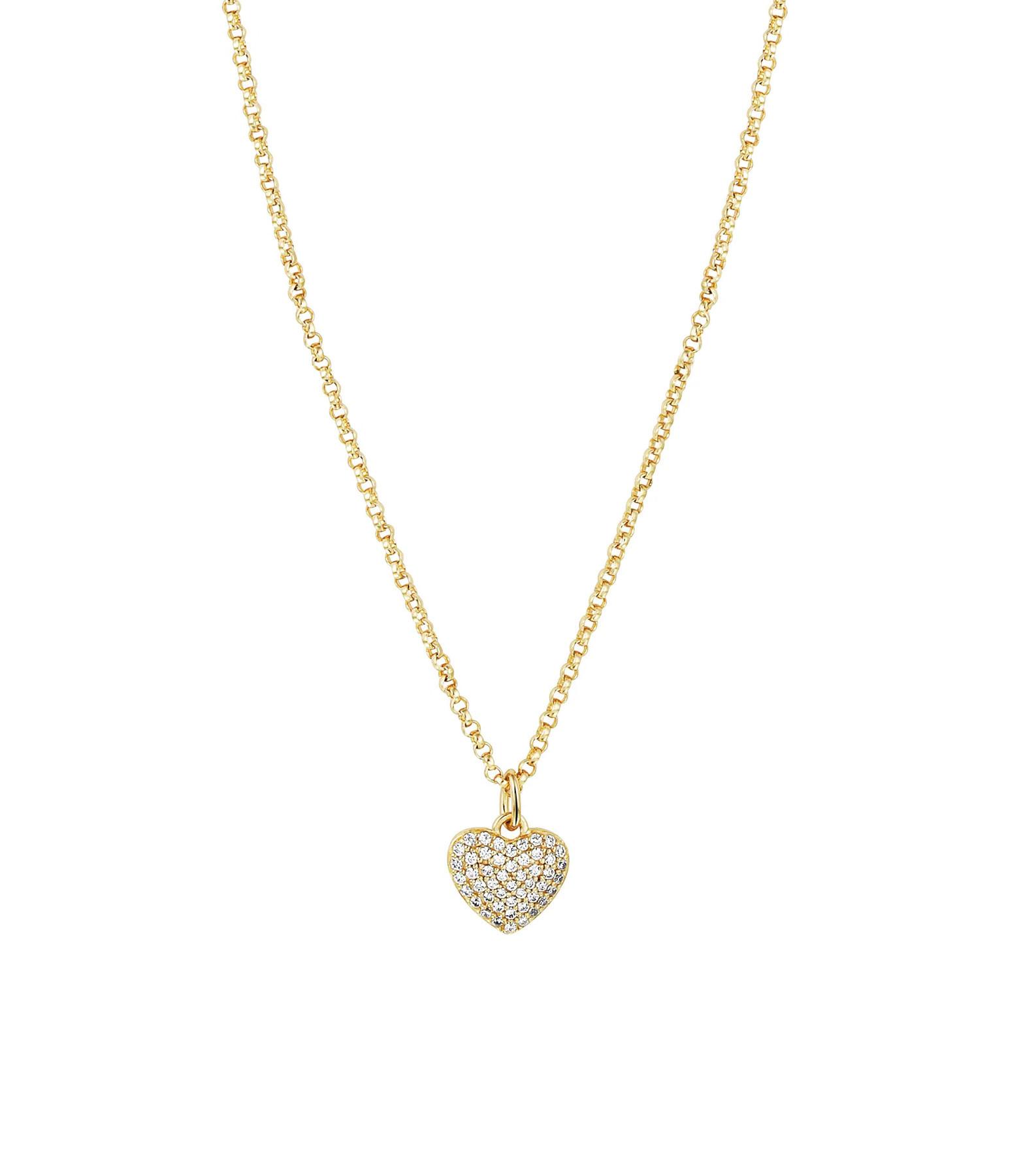 PHANTASYA  Collier avec coeur en zirconium 1447 Plaqué or 