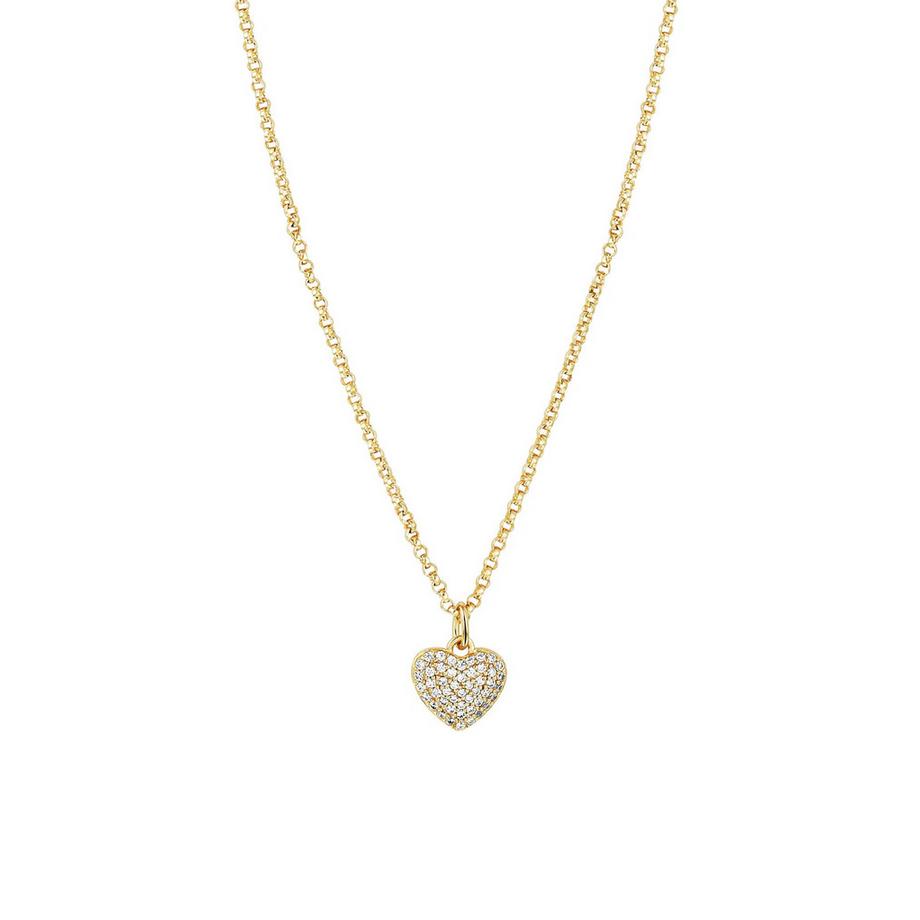 Collier avec coeur en zirconium 1447 Plaqué or