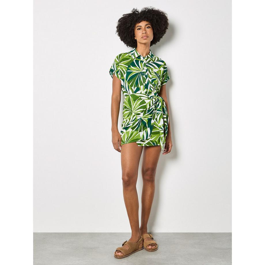 APRICOT Camicia con stampa a foglie tropicali  