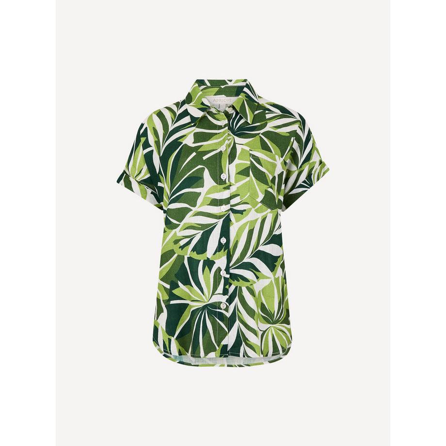 APRICOT Camicia con stampa a foglie tropicali  
