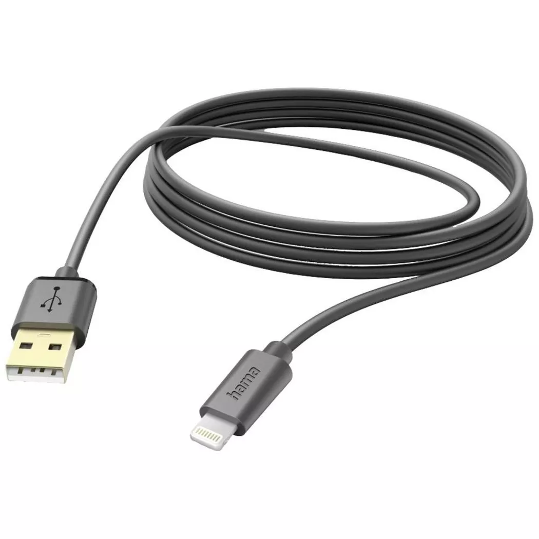 Hama 00201582 Lightning-Kabel 3 m Schwarz