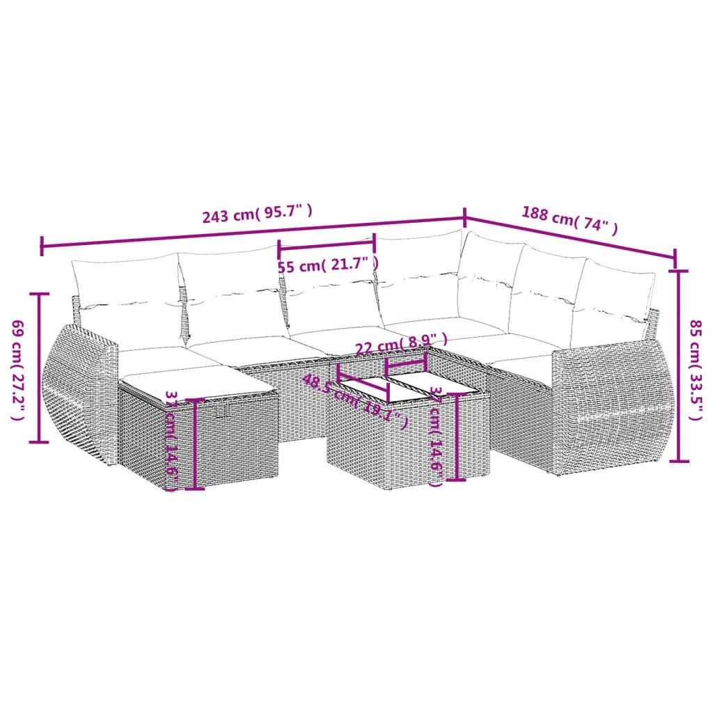 VidaXL Ensemble de canapés de jardin rotin synthétique  