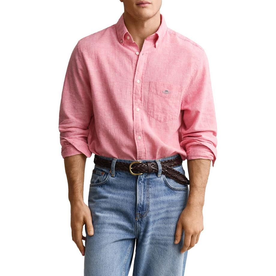 GANT Chemisette  Pack de 1 Confortable à porter-REGULAR COTTON LINEN SHIRT  