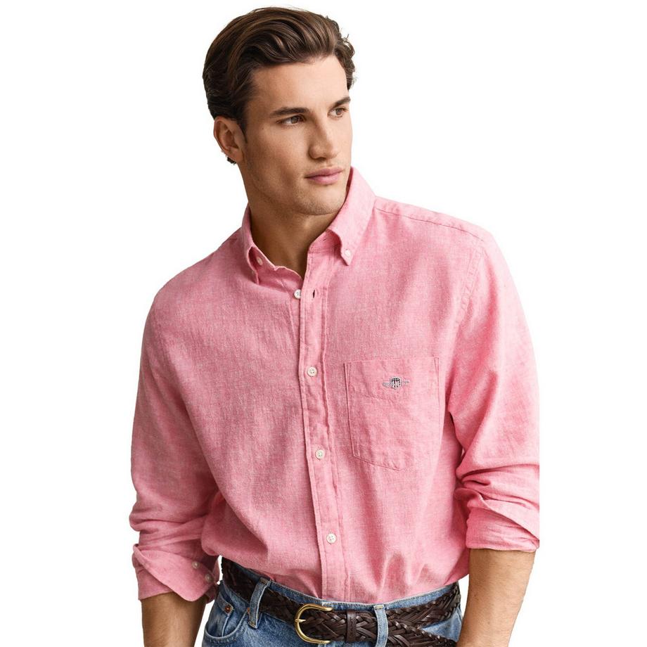 GANT Chemisette  Pack de 1 Confortable à porter-REGULAR COTTON LINEN SHIRT  