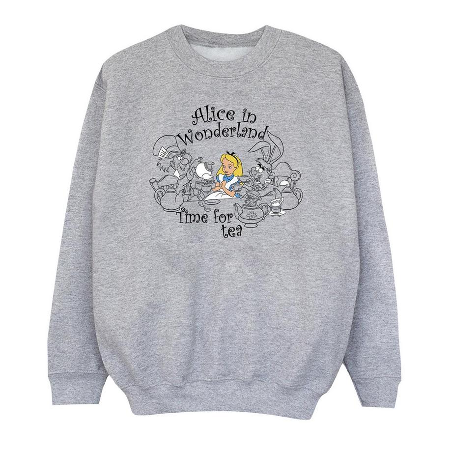Disney  Alice In Wonderland Time For Tea Sweatshirt 