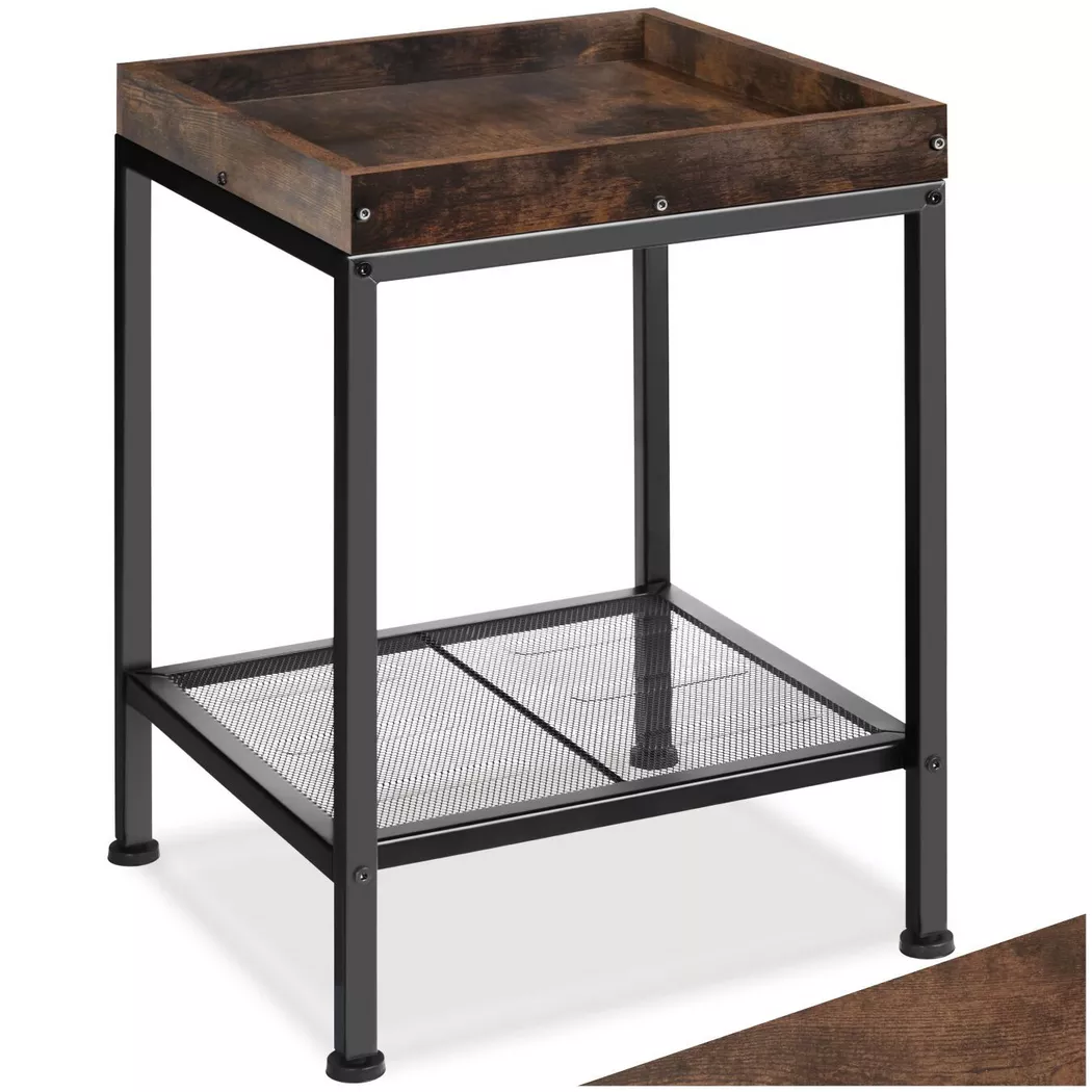 tectake Bedside Table Rochester in Dark Brown