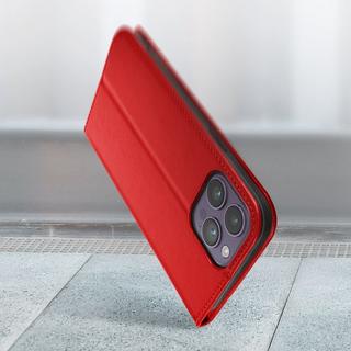 Avizar  Étui iPhone 14 Pro Cuir Véritable Rouge 
