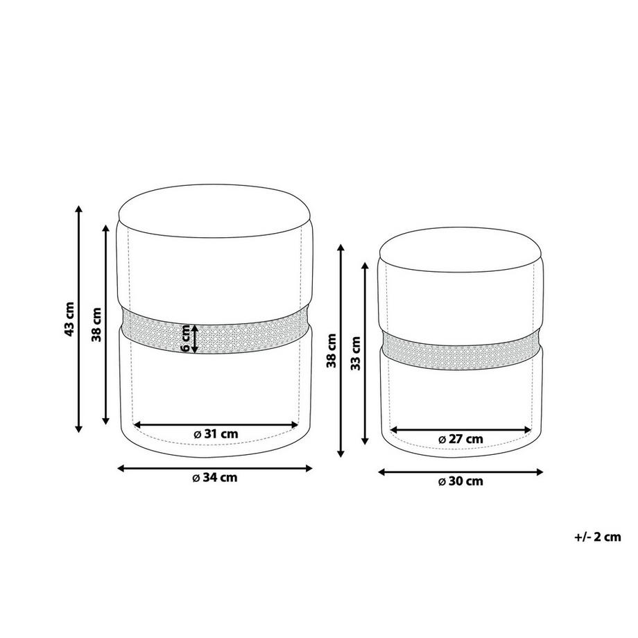 Beliani Lot de 2 poufs avec rangement en Velours Moderne MEDFORD  