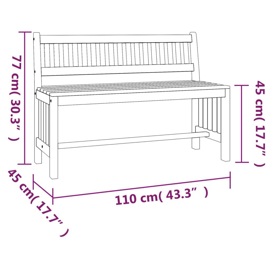 VidaXL Banc de jardin bois  