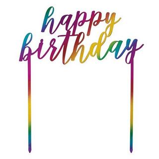 Unique Cake Topper Happy Birthday Rainbow  