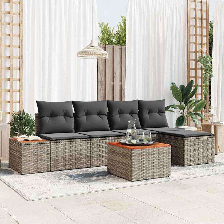 VidaXL Set Divano da Giardino Polyrattan  