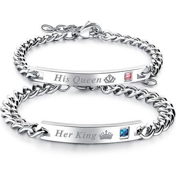 Bracelets Couple - Son Roi / Sa Reine
