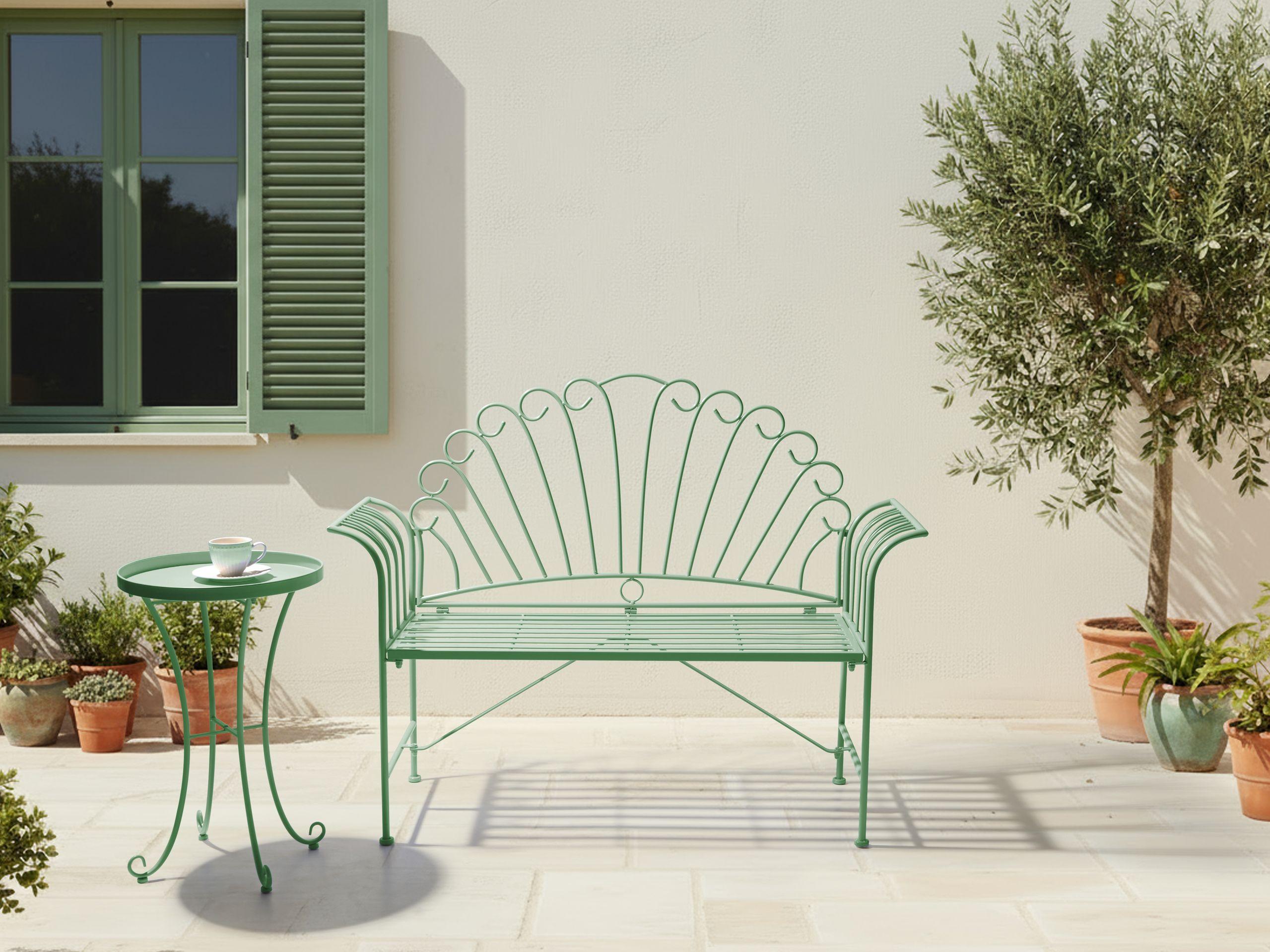 Beliani Table d'appoint pour le jardin en Métal Traditionnel CAVINIA  