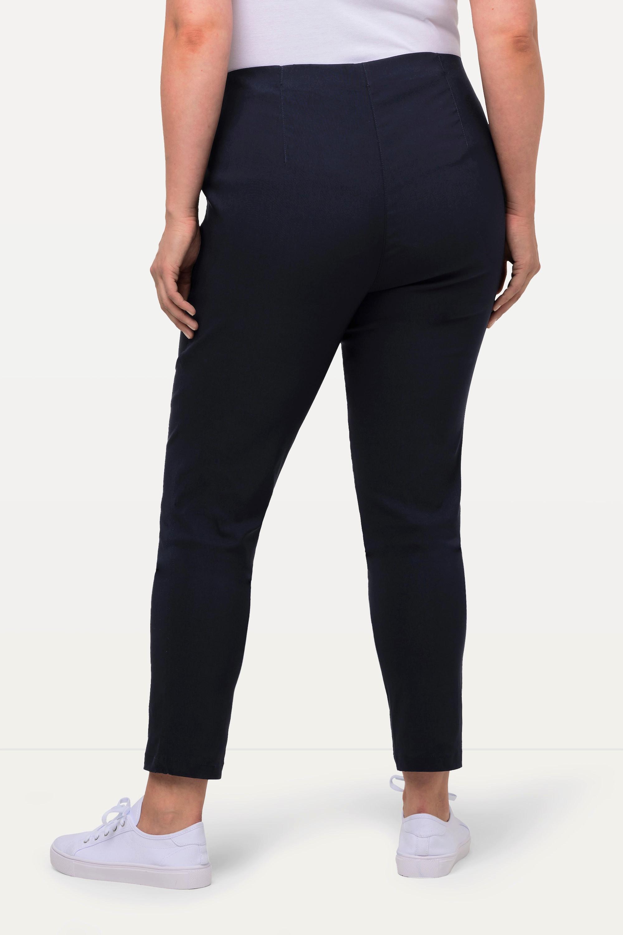 Ulla Popken  Pantalon en tissu bengaline stretch. Modèle Sienna. Jambe slim et taille élastique 