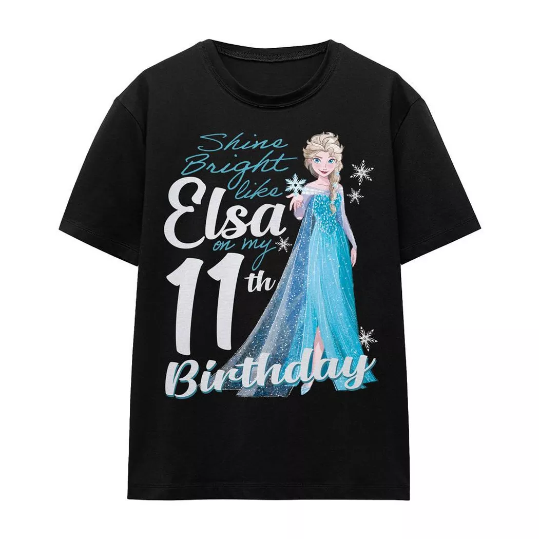 FROZEN - Bright Like Elsa TShirt 11. Geburtstag, für Damen, Schwarz, Größe L