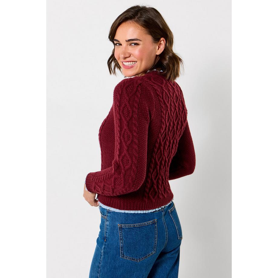 Joe Browns Trinnie Zopfstrick-Jacke mit gewebtem Besatz  