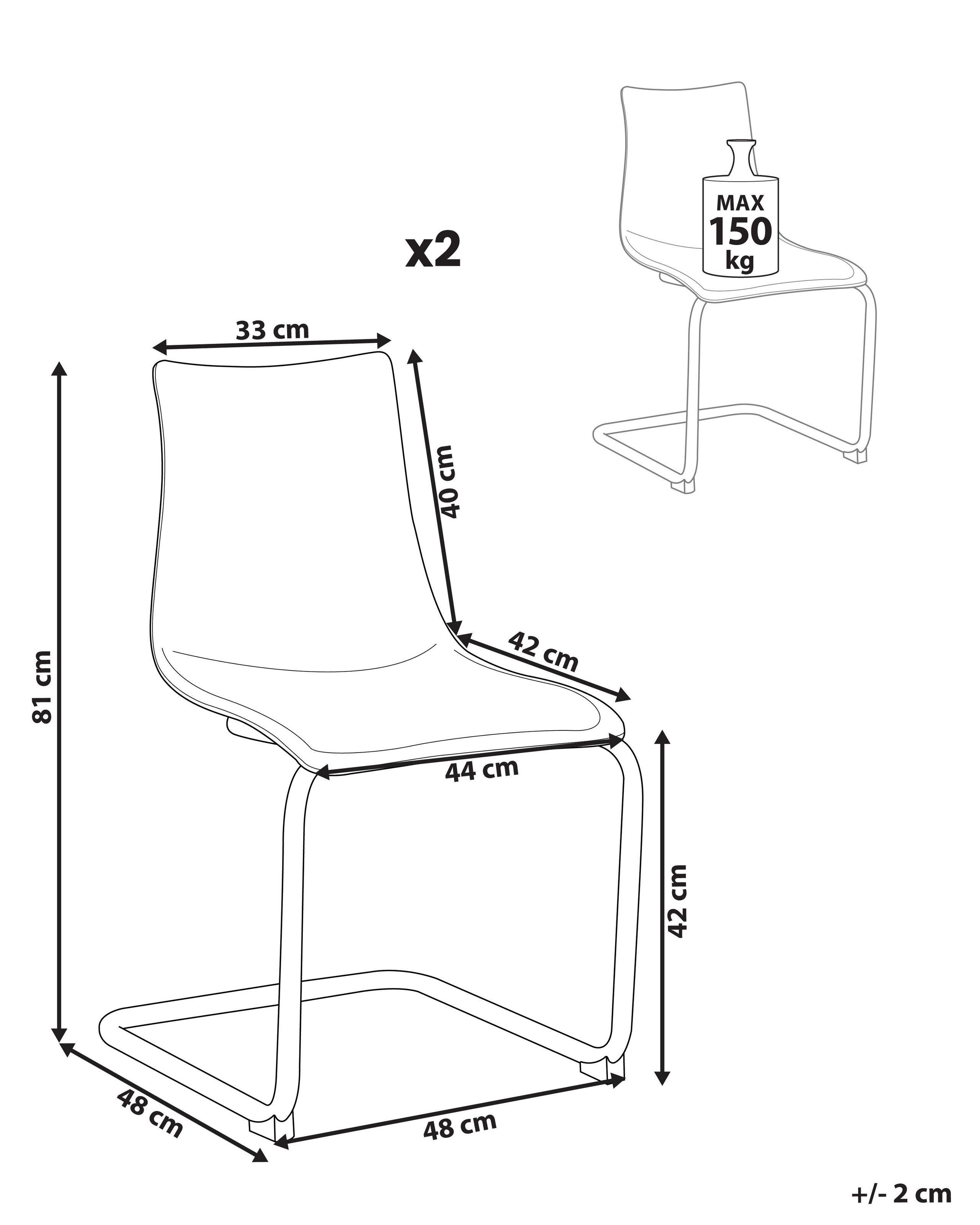 Beliani Esszimmerstuhl 2er Set aus Polycarbonat Minimalistisch MARSHALL  