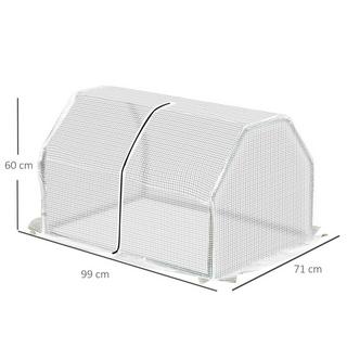 Northio Serre En Feuille, Mini Serre, Cadre Froid Résistant Aux Uv, Serre, Maison De Tomates Pour Jardin En Culture, Blanc, 99 X 71 X 60 Cm  