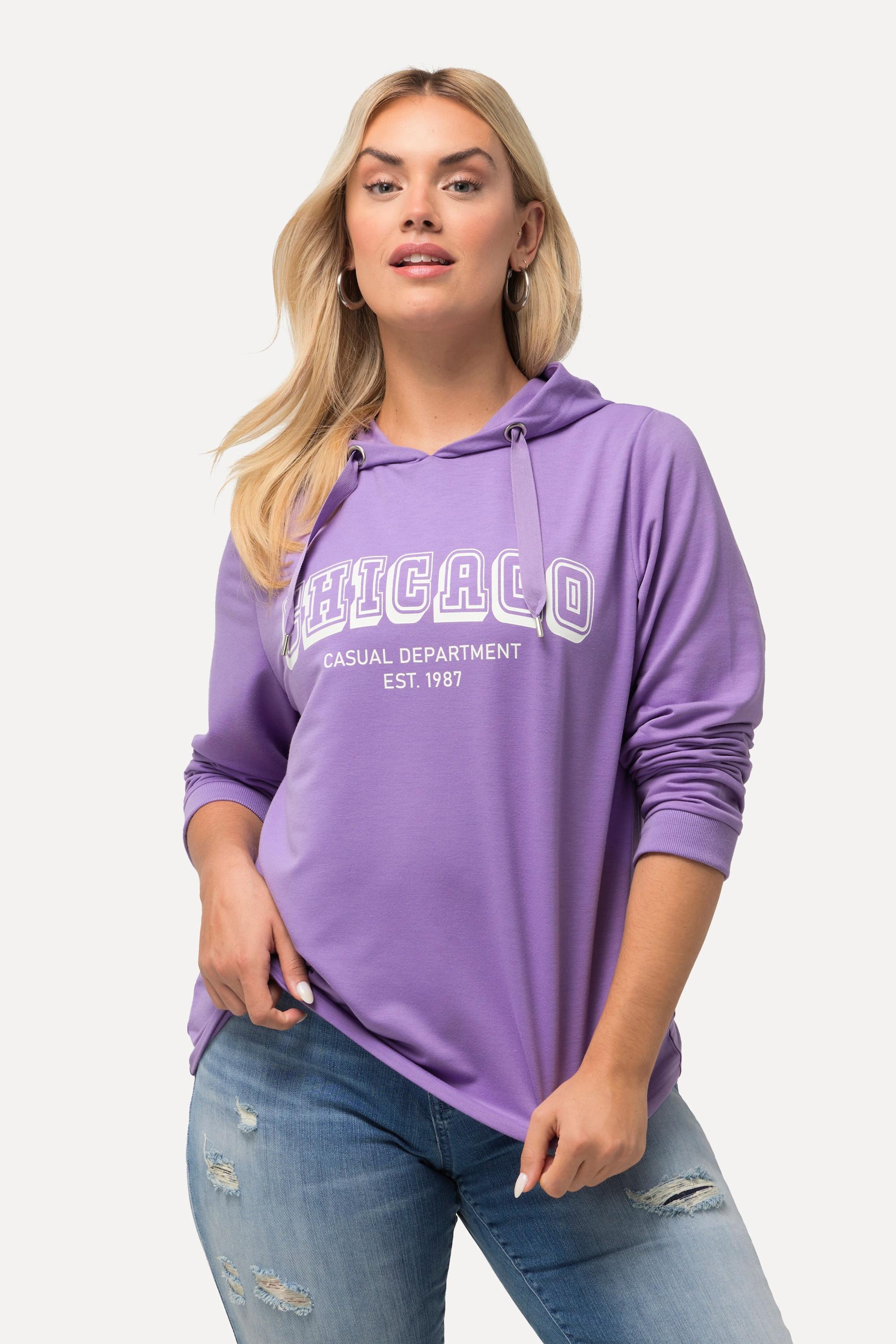 Ulla Popken Maglia con Cappuccio Stampa Città Maniche Lunghe  