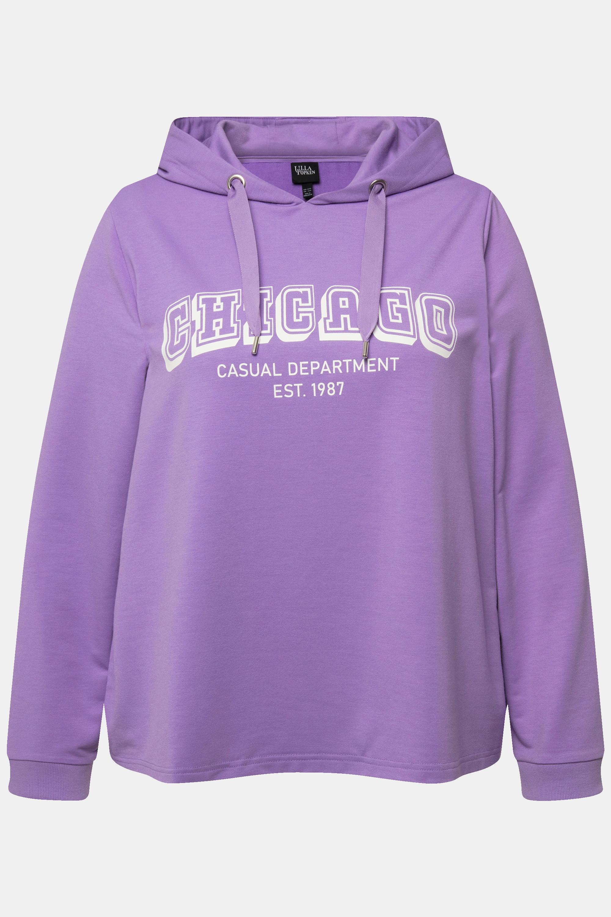 Ulla Popken Maglia con Cappuccio Stampa Città Maniche Lunghe  