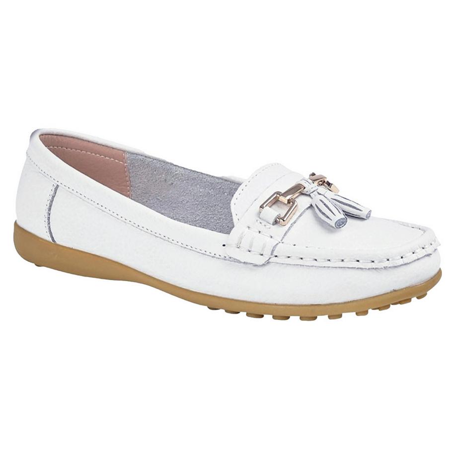 Boulevard de beauté Leder Halbschuhe mit Quaste  