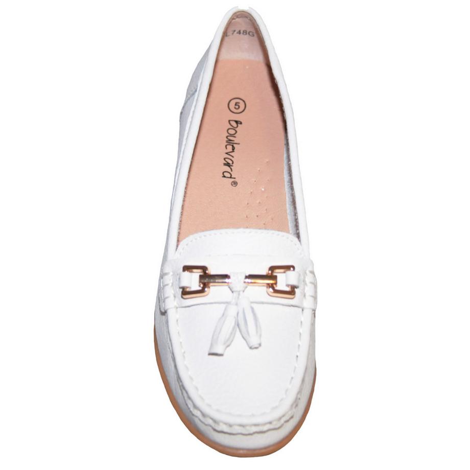 Boulevard de beauté Leder Halbschuhe mit Quaste  