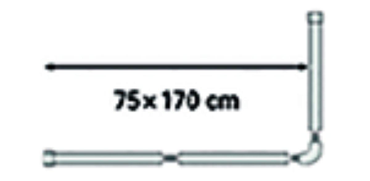 diaqua Duschvorhangschiene Special weiss, Winkel  