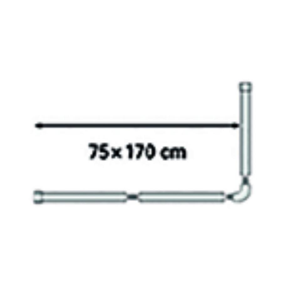 diaqua Duschvorhangschiene Special weiss, Winkel  
