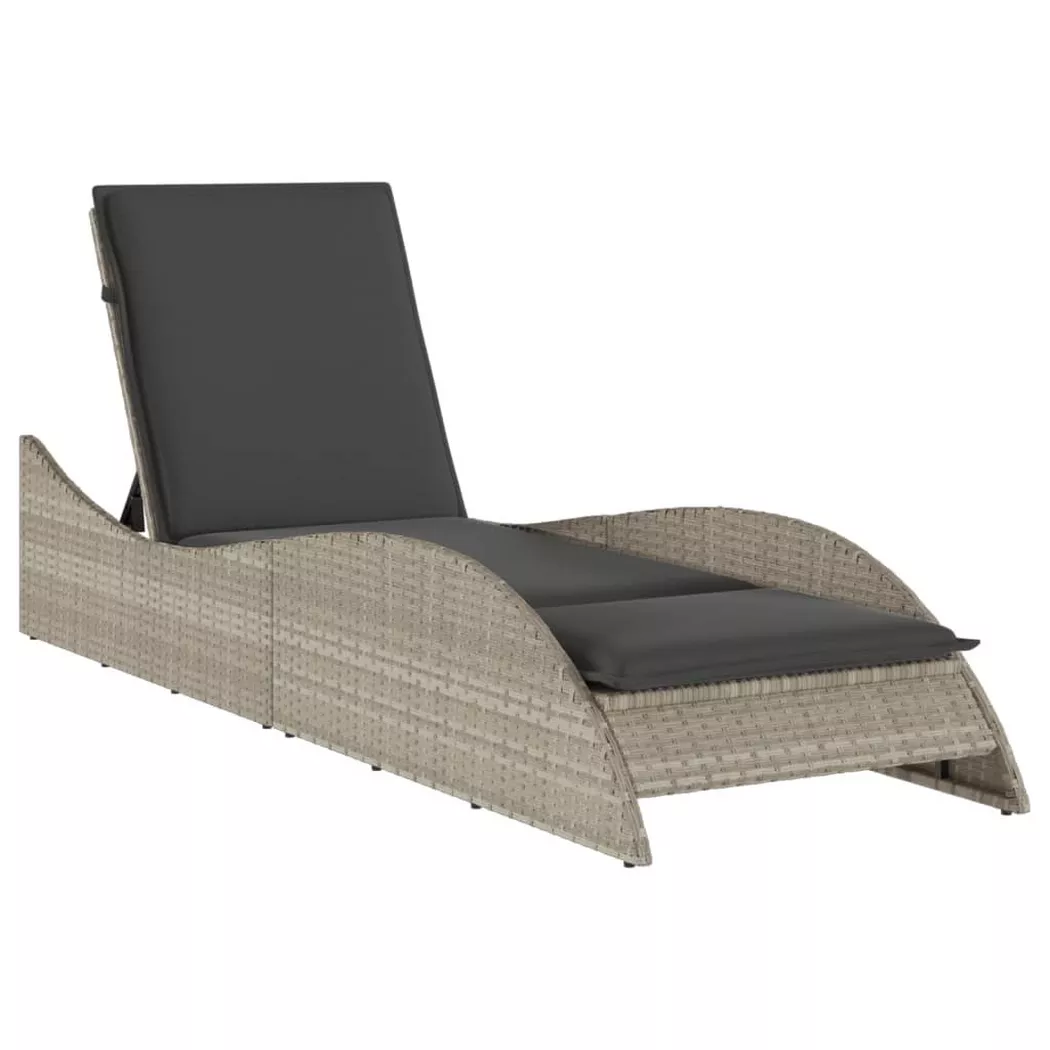 VidaXL - Chaise longue rotin synthétique, One Size, Gris
