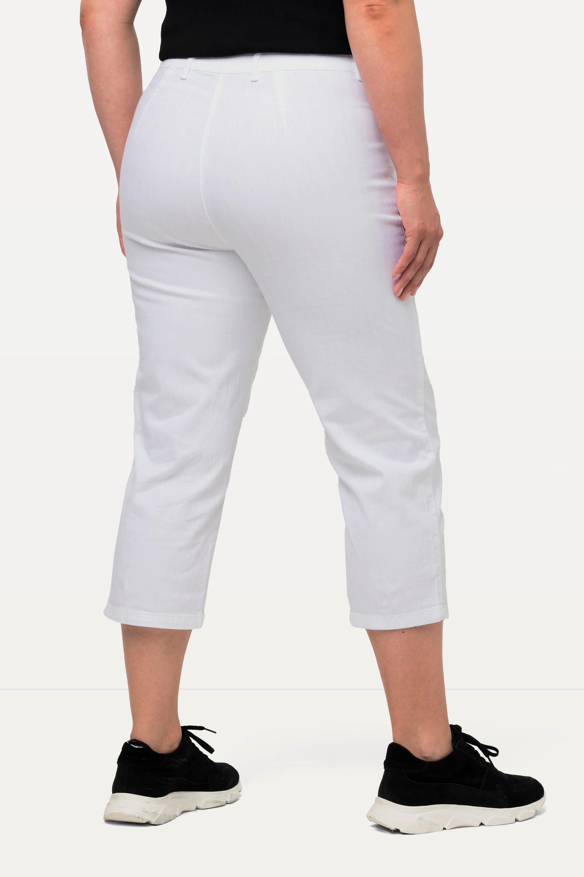 Ulla Popken  Pantalon Mony, longueur au mollet. Poches zippées et tissu stretch 