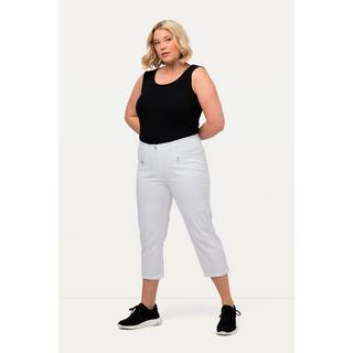 Ulla Popken  Pantalon Mony, longueur au mollet. Poches zippées et tissu stretch 