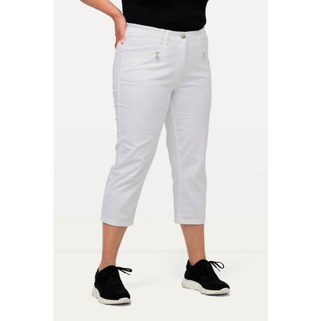 Ulla Popken  Pantalon Mony, longueur au mollet. Poches zippées et tissu stretch 