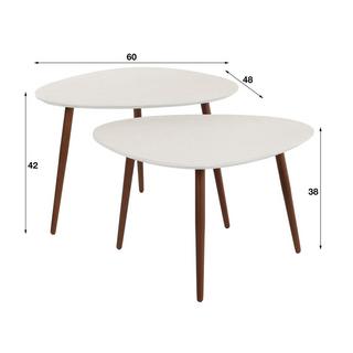 mutoni Table basse triangulaire en pierre (Ensemble de 3)  