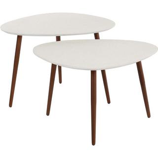 mutoni Table basse triangulaire en pierre (Ensemble de 3)  