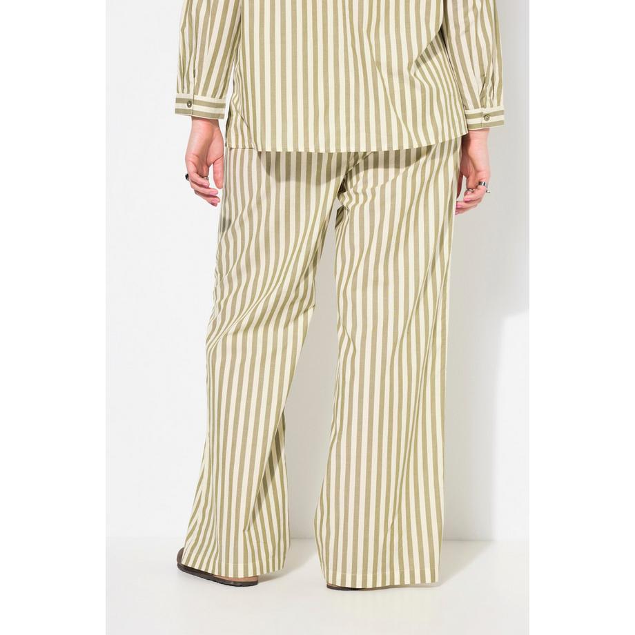Studio Untold Streifenhose Wide Legs Elastikbund  