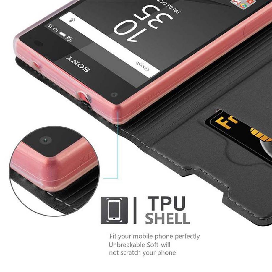 Cadorabo  Housse compatible avec Sony Xperia Z5 COMPACT - Coque de protection avec fermeture magnétique, fonction de support et compartiment pour carte 