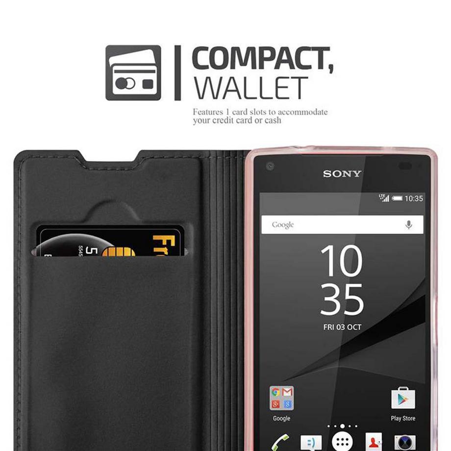 Cadorabo  Housse compatible avec Sony Xperia Z5 COMPACT - Coque de protection avec fermeture magnétique, fonction de support et compartiment pour carte 