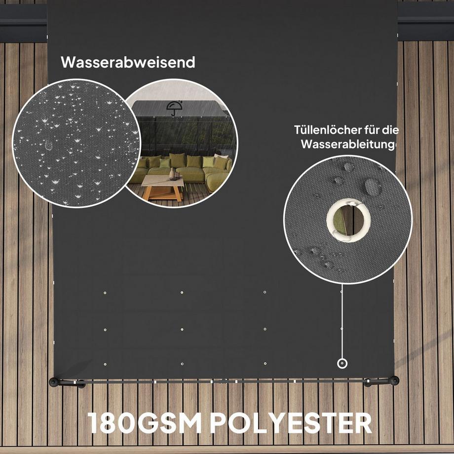 Northio Pergolato aggiuntivo con tetto, tettoia idrorepellente, padiglione da giardino autoportante, tettoia per terrazza, protezione solare per terrazza, giardino, ca. 2,5 x 3 x 2,5 m, grigio scuro Aosom  