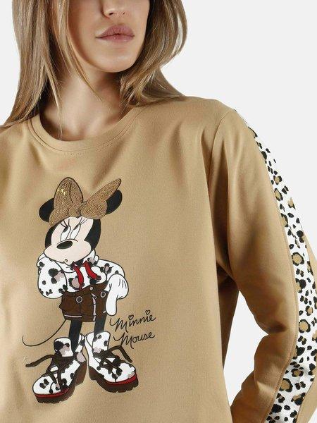 Admas  Completo pigiama pantaloni top maniche lunghe Minnie Leopardo Disney 