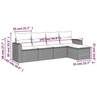 VidaXL Garten sofagarnitur poly-rattan  