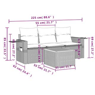 VidaXL Garten sofagarnitur poly-rattan  