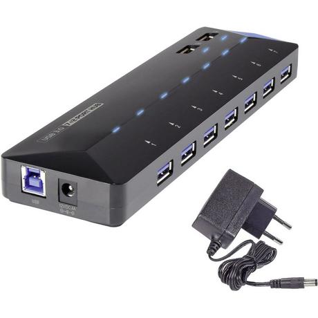 Renkforce  RF-3806034 hub & concentrateur USB 3.2 Gen 1 (3.1 Gen 1) Type-B 5000 Mbit/s Noir 