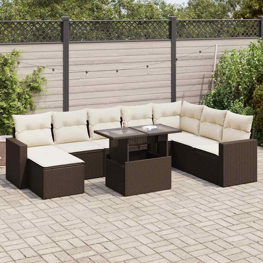 VidaXL Ensemble de canapés de jardin rotin synthétique  