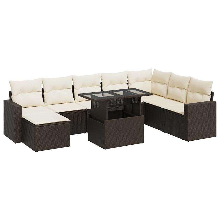 Ensemble de canapés de jardin rotin synthétique