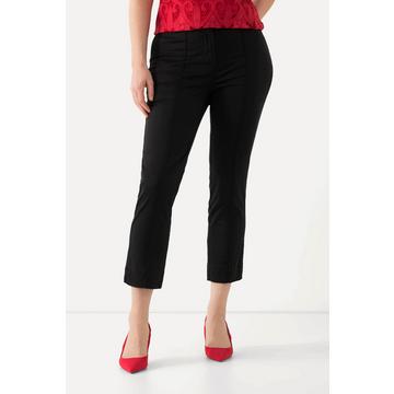 Pantalon avec passepoil et taille élastique. Coupe ajustée avec fente sur le bas de jambe.